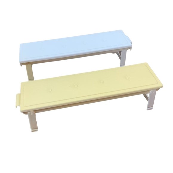 1992 Fold N Fun Barbie House Replacement 2 Benches / Couch Parts Lot **READ** - Picture 1 of 8